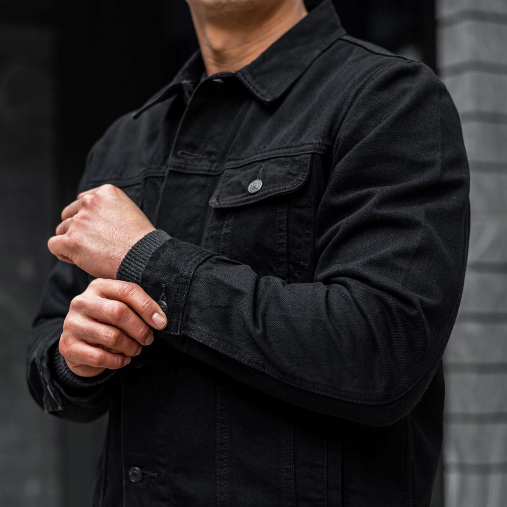[W] Denim Trucker Jacket | Pitch Black