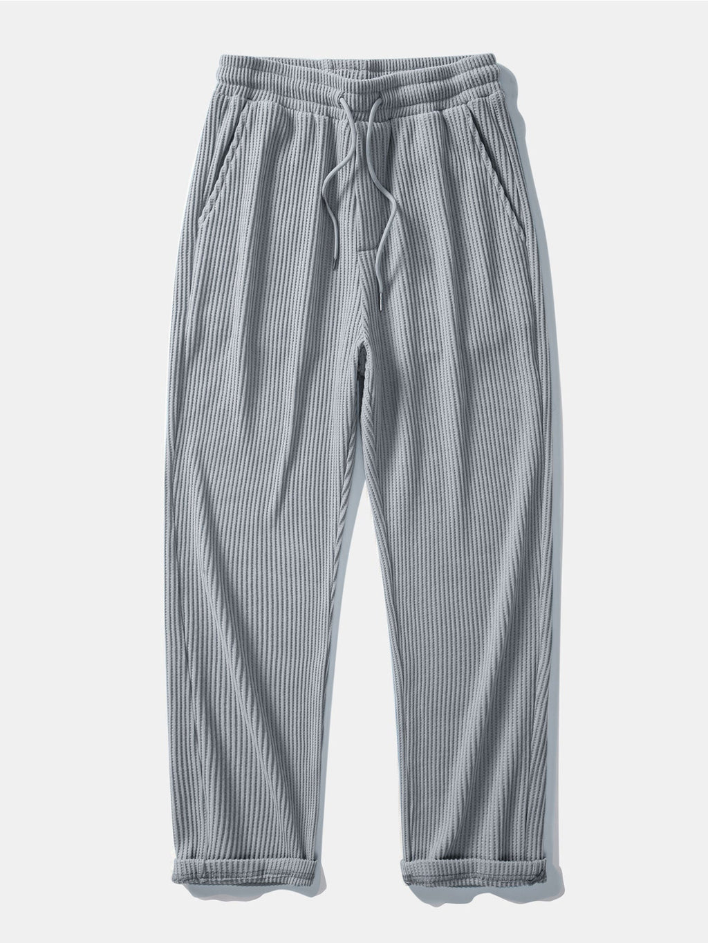 Long Sleeved Knitted Waffle Polo Shirt & Drawstring Knitted Waffle Pants
