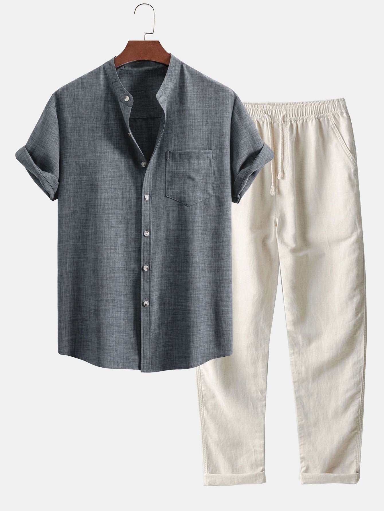 Set Stand Collar Linen