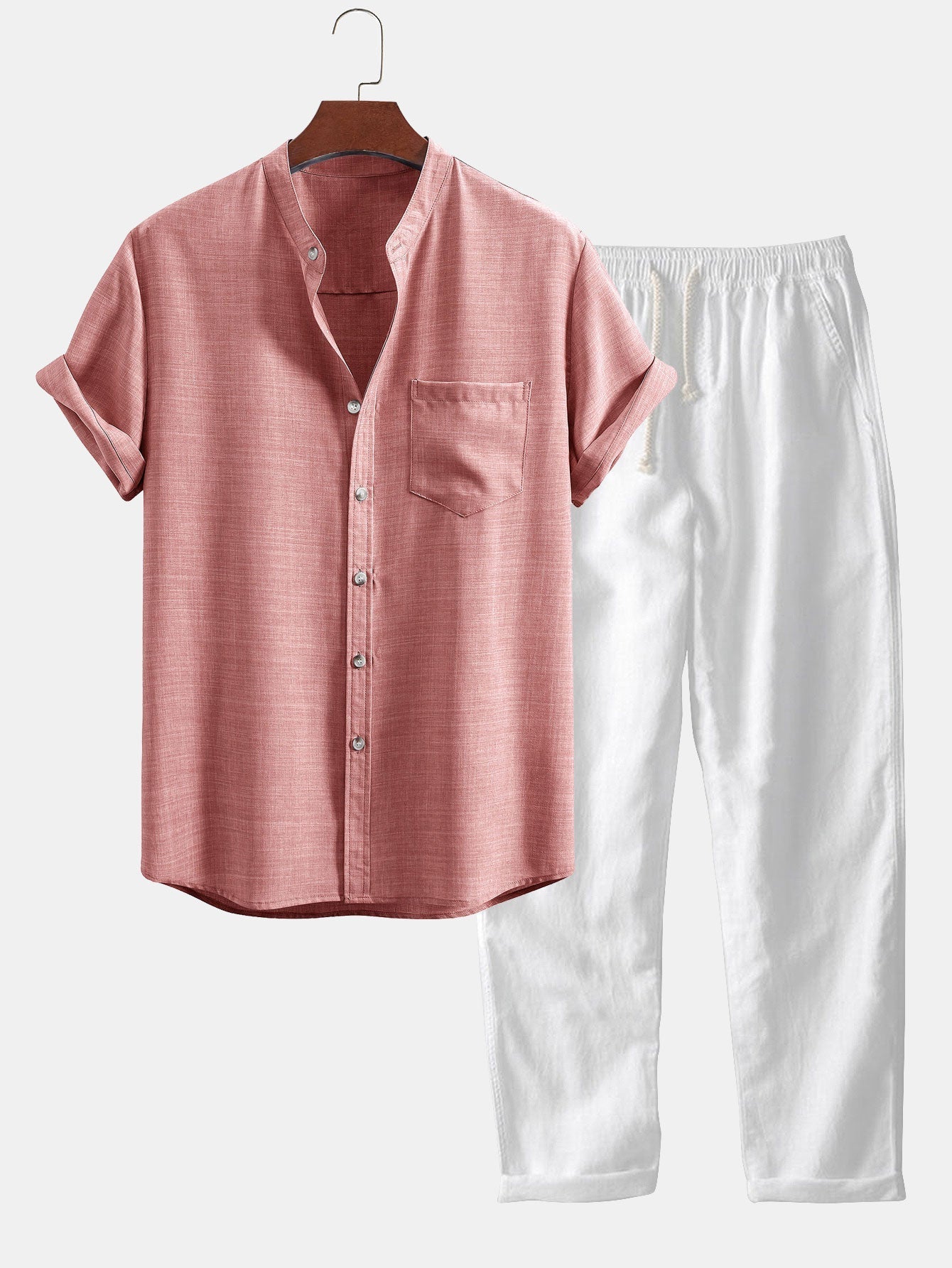 Set Stand Collar Linen