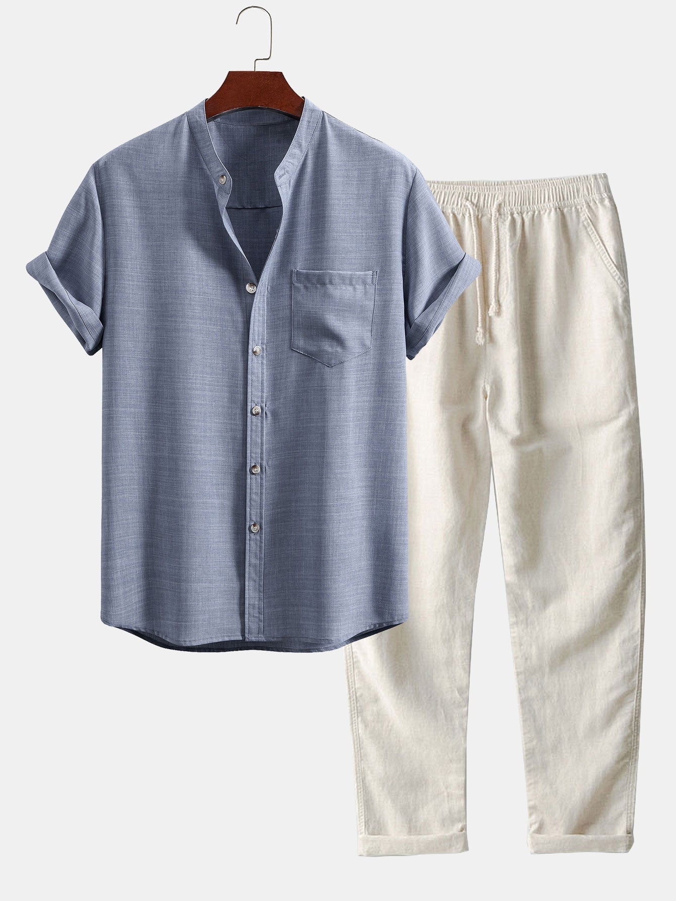Set Stand Collar Linen
