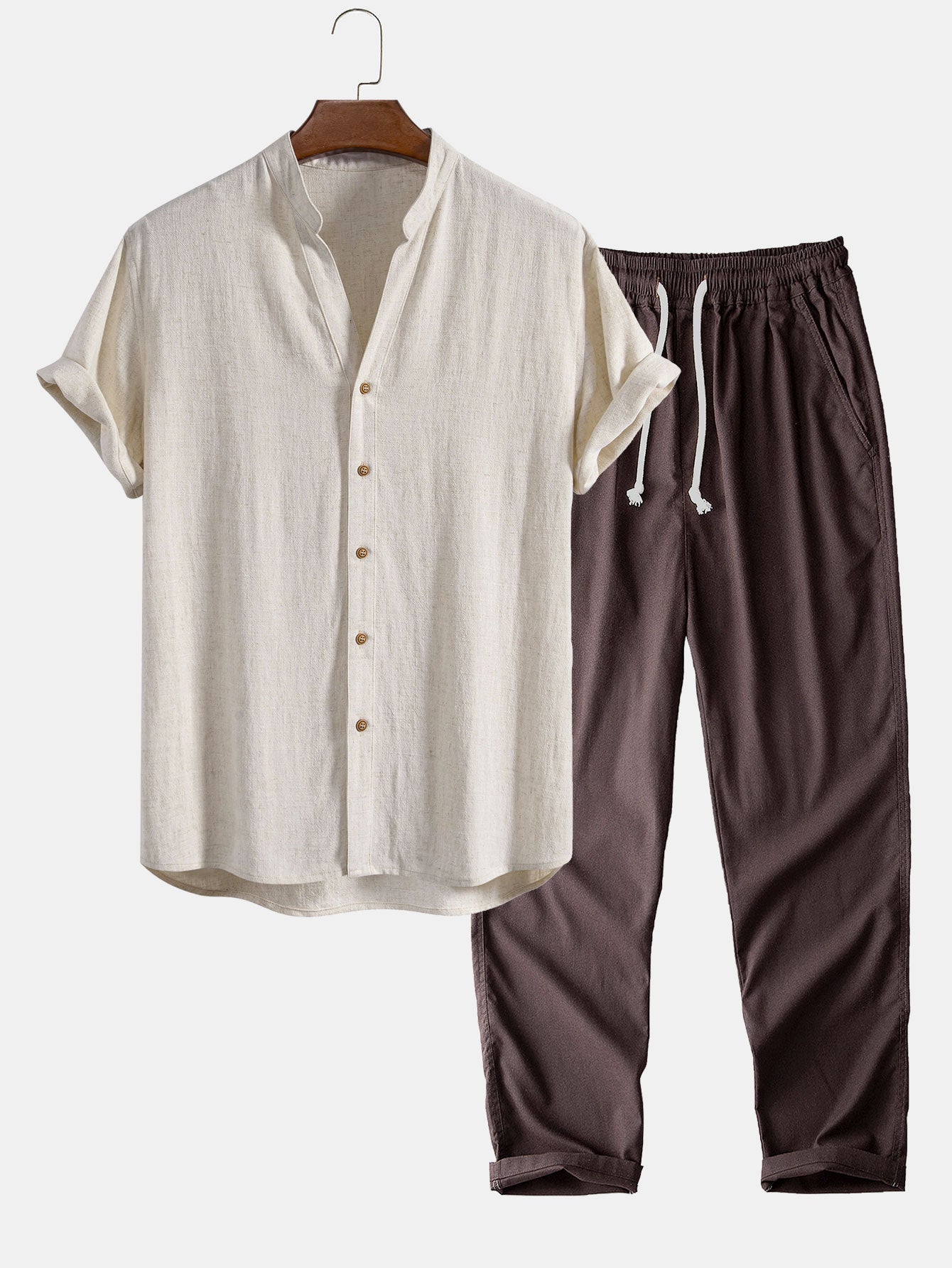 Set Linen V Neck