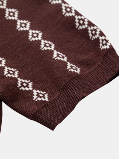 Set Geo Knit V Neck