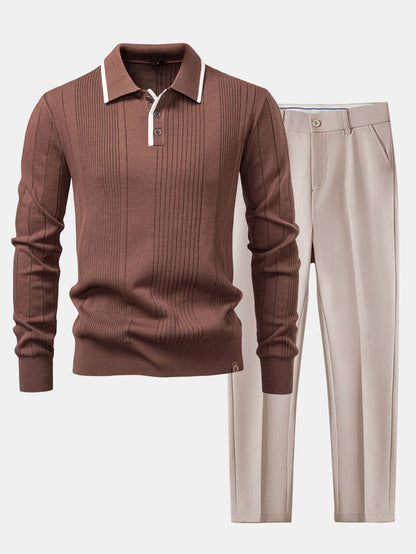 Set Stripe Jacquard Polo