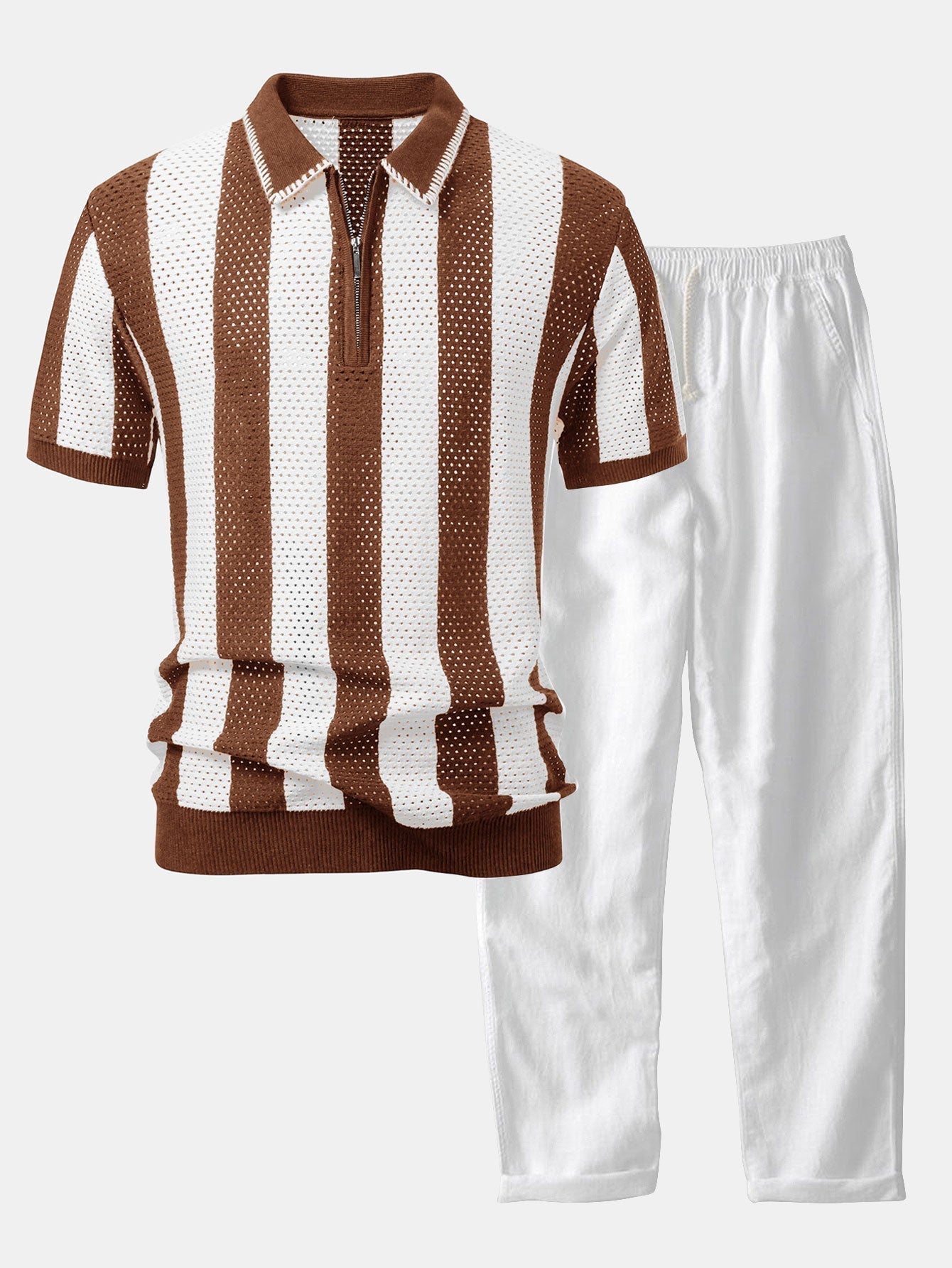 Set Eyelet Zip Linen