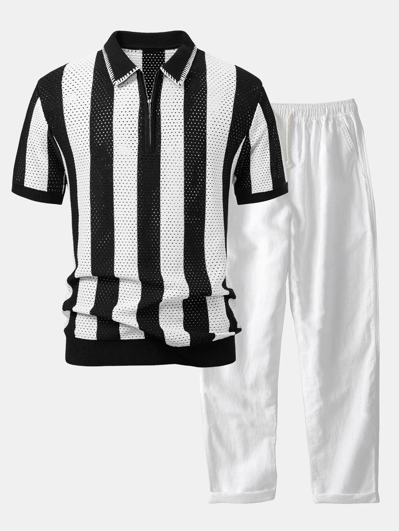 Set Eyelet Zip Linen