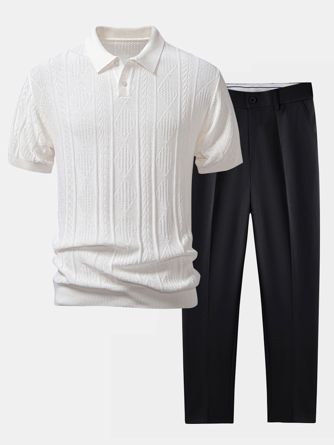 Set Geo Jacquard Polo